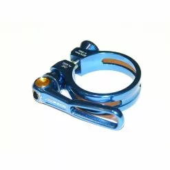 Acor, Sattelschelle, Klemmring Sattelstütze, 31,8mm, CNC Alu, Mit Schnellspanner, 21g, Blau