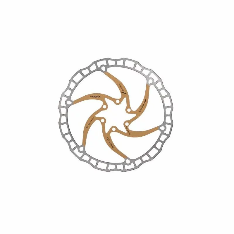 Ashima, Bremsscheibe, ARO-08, Ultralight DISC Gold, 70g, 140mm, Stern Gold 3 Ashima, Bremsscheibe, ARO-08, Ultralight DISC Gold, 70g, 140mm, Stern Gold
