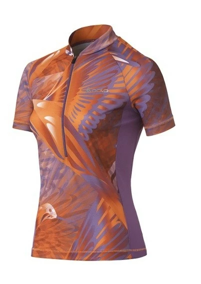 Odlo Women Stand-up Collar S/s 1/2 Zip SKY Lila/orange 3 Odlo Women Stand-up Collar S/s 1/2 Zip SKY Lila/orange