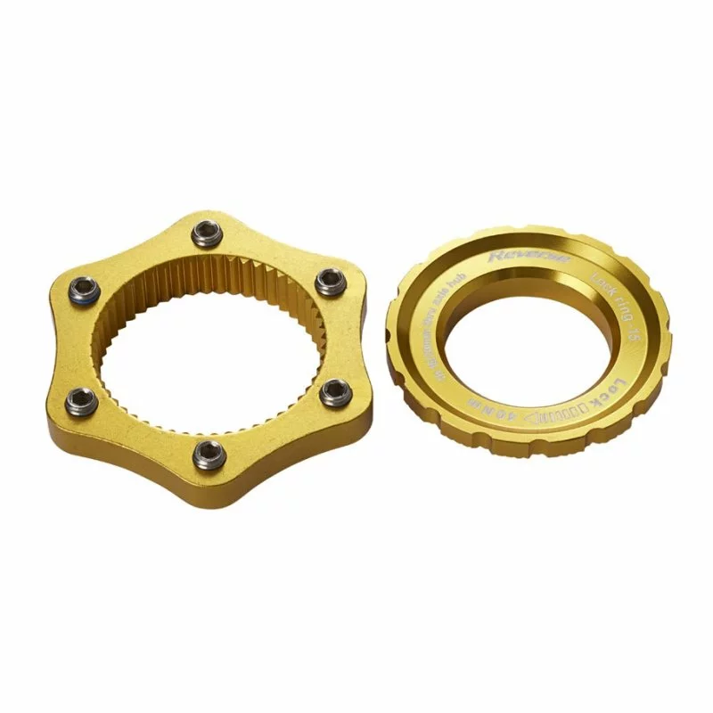 Reverse, Adapter Disc, Centerlock - 6 Loch, Incl. Verschlussring, Alu, 32g, Gold 3 Reverse, Adapter Disc, Centerlock - 6 Loch, Incl. Verschlussring, Alu, 32g, Gold