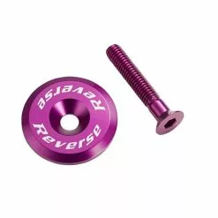 Reverse, Steuersatz Kappe CNC, Mit Aluschraube, Nur 7g, Lila, Purple