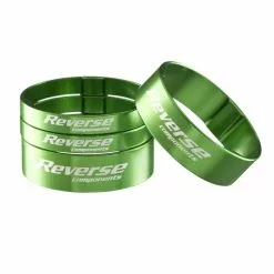 Reverse, Vorbauerhöhung, Superlight Spacer Alu, SET 2x5mm, 2x10mm, Grün