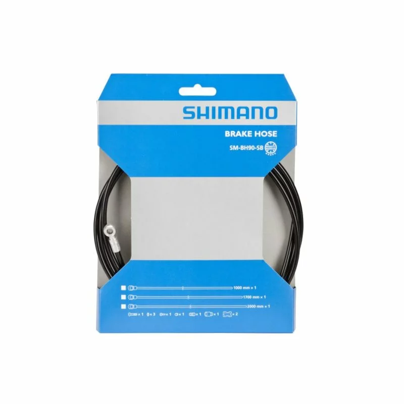 Shimano, Bremsleitung, SM-BH90-SB, 90°, 2000mm, Kürzbar, Inkl. Anschlüsse 3 Shimano, Bremsleitung, SM-BH90-SB, 90°, 2000mm, Kürzbar, Inkl. Anschlüsse