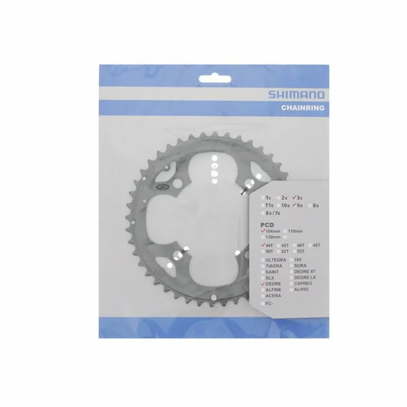 Shimano, Kettenblatt, 44-4, Deore, FC-M590, (44 Z.) (4-Arm) (9-fach), Silbergrau 3 Shimano, Kettenblatt, 44-4, Deore, FC-M590, (44 Z.) (4-Arm) (9-fach), Silbergrau