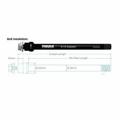 Thule, Achse Steckachse 12mm, 170mm, M12x1,5 Shimano E-Thru
